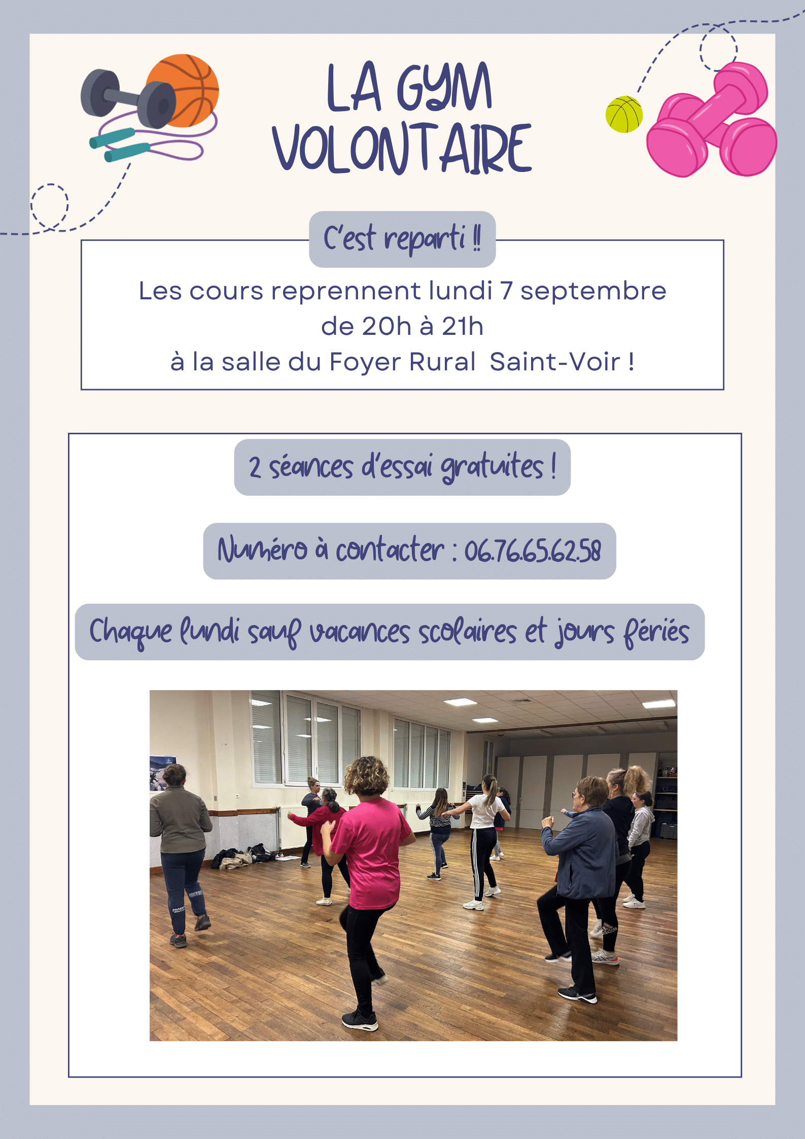 Sport Affiche Éducative Illustration Bleu Beige